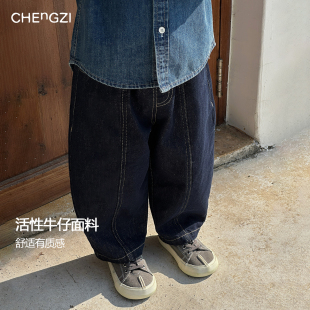 百搭牛仔裤 男童春季 复古直筒阔腿CU253203 活性牛仔必入