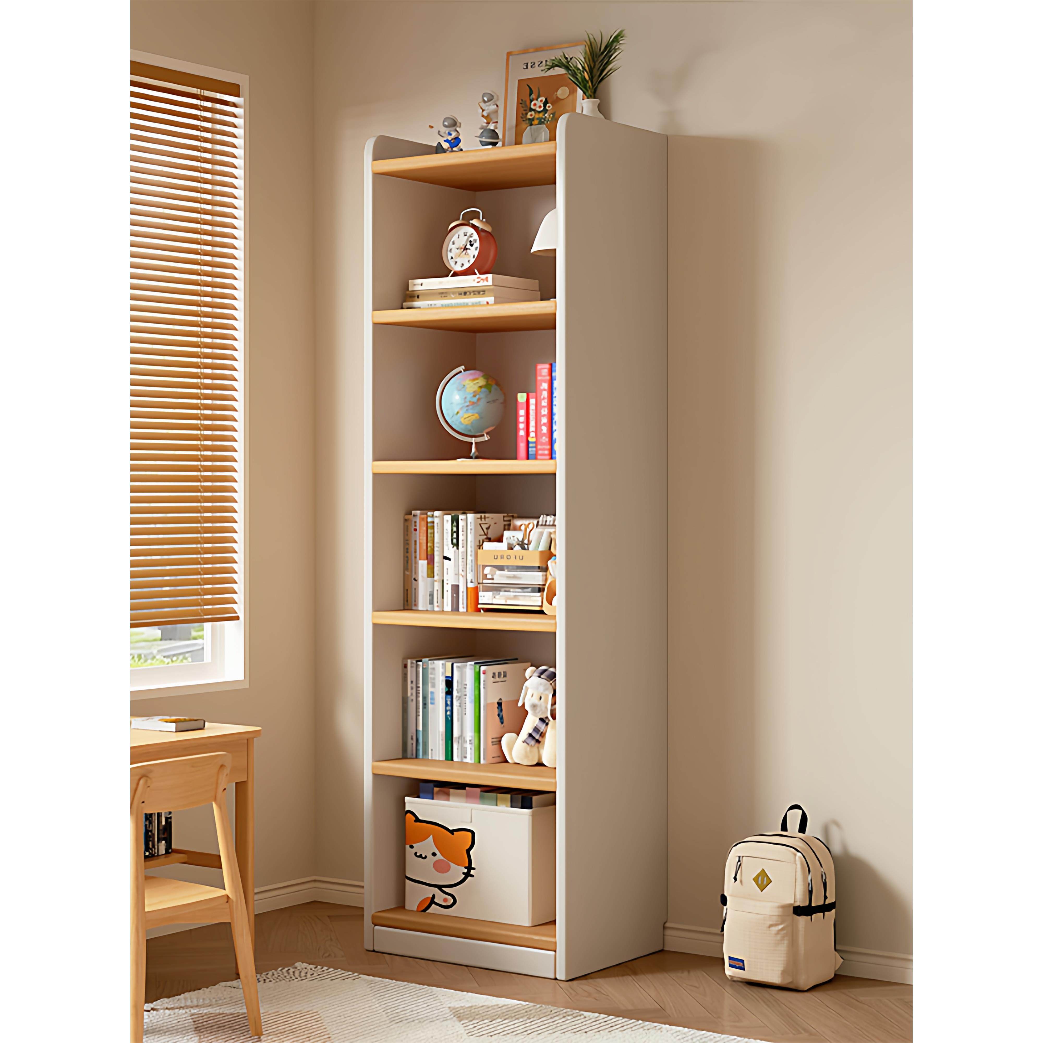 实木转角落地窄缝书架客厅卧室