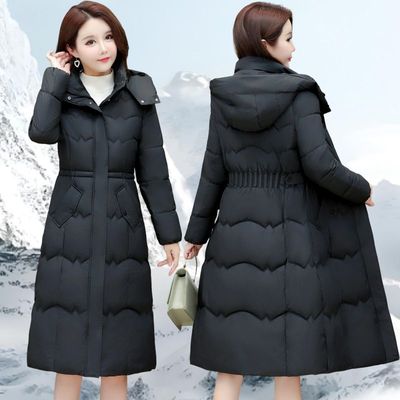 千仞岗2025冬新款羽绒服女中长款蓄热加厚保暖过膝收腰白鸭绒外套