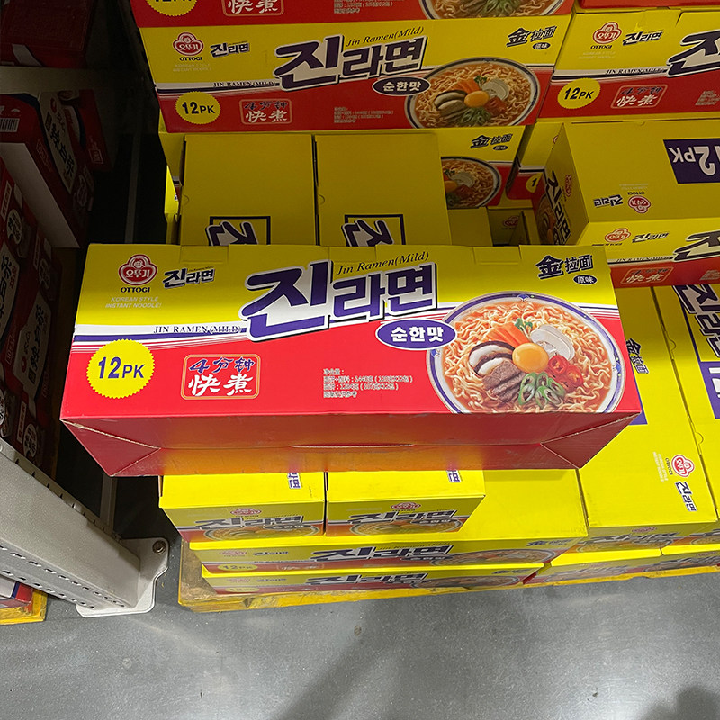 宁波会员店 韩国奥多吉OTTOGI不倒翁金拉面原味120g*12袋