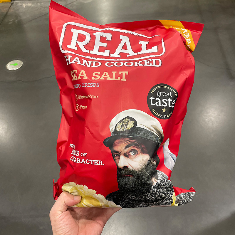 REAL手工原切薯片海盐风味土豆片膨化食品休闲零食450g山姆代购