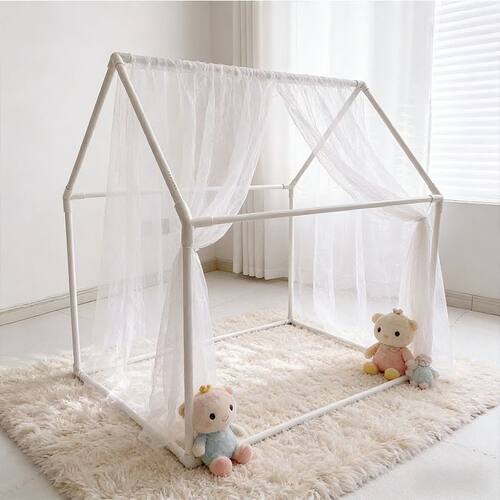 PVC管搭建DIY手工帐篷幼儿园儿童游戏帐篷宠物屋猫窝房子狗窝
