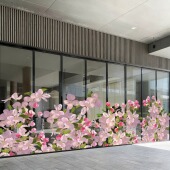 饰静电贴画贴纸 美甲店高端装 店商铺春夏季 玻璃门橱窗花海商场服装