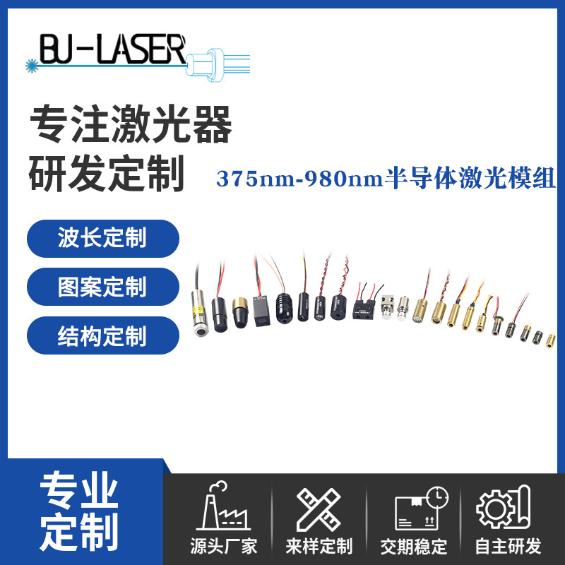 激光器生产厂家定制激光模组375nm至980nm半导体激光头一线激光器