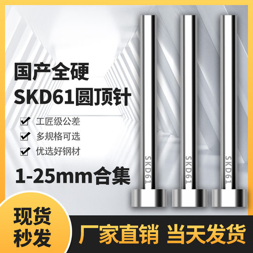 国产SKD61全硬模具顶针Gcr15推杆冲头圆针1-25mm顶针顶杆冲针推针
