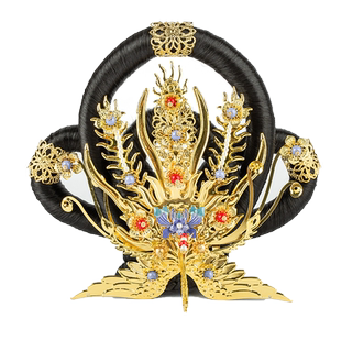 古装汉服假发敦煌飞天发髻仙女演出发型舞台表演古风头饰唐朝发饰