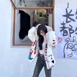 涂鸦连帽丹麦紫标级皇冠二短水貂皮草外套 2024冬季 GZ皮草