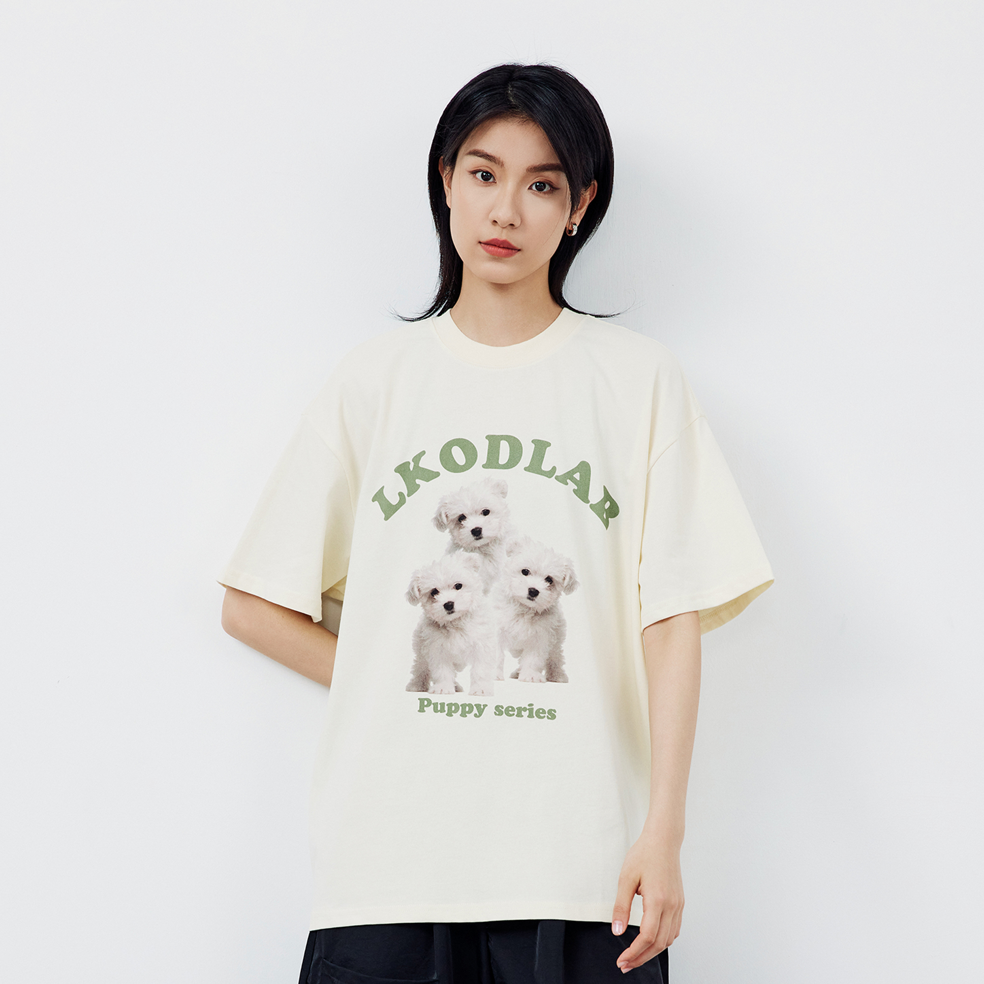 小狗印花男女款打底衫t