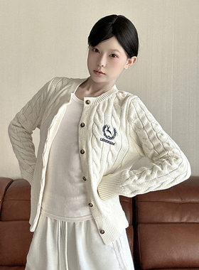 LKOD2024秋冬新款开衫女装短款外套针织衫修身开衫毛衣