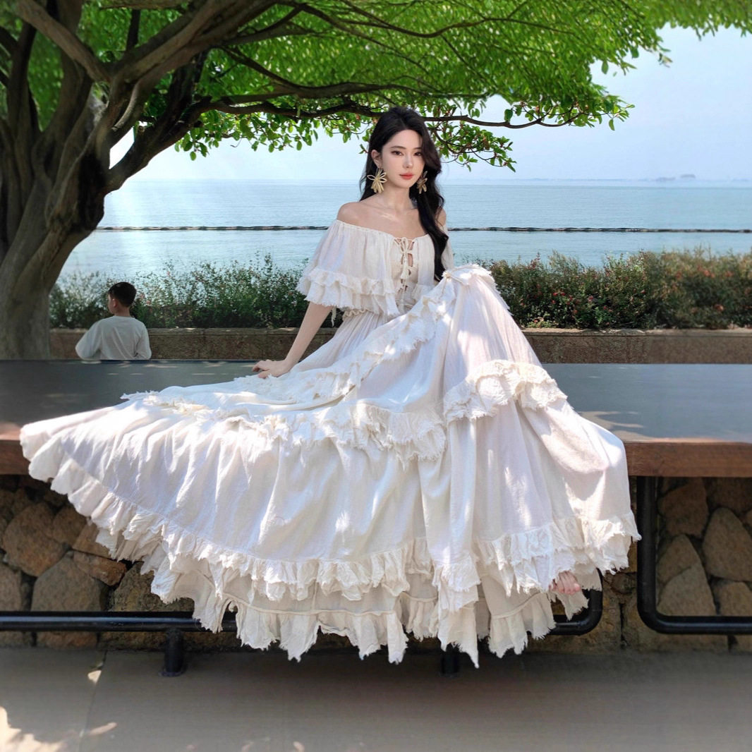 2026新款女装春款夏薄款开衫连衣裙女生短款赛里氛围感超仙长裙女