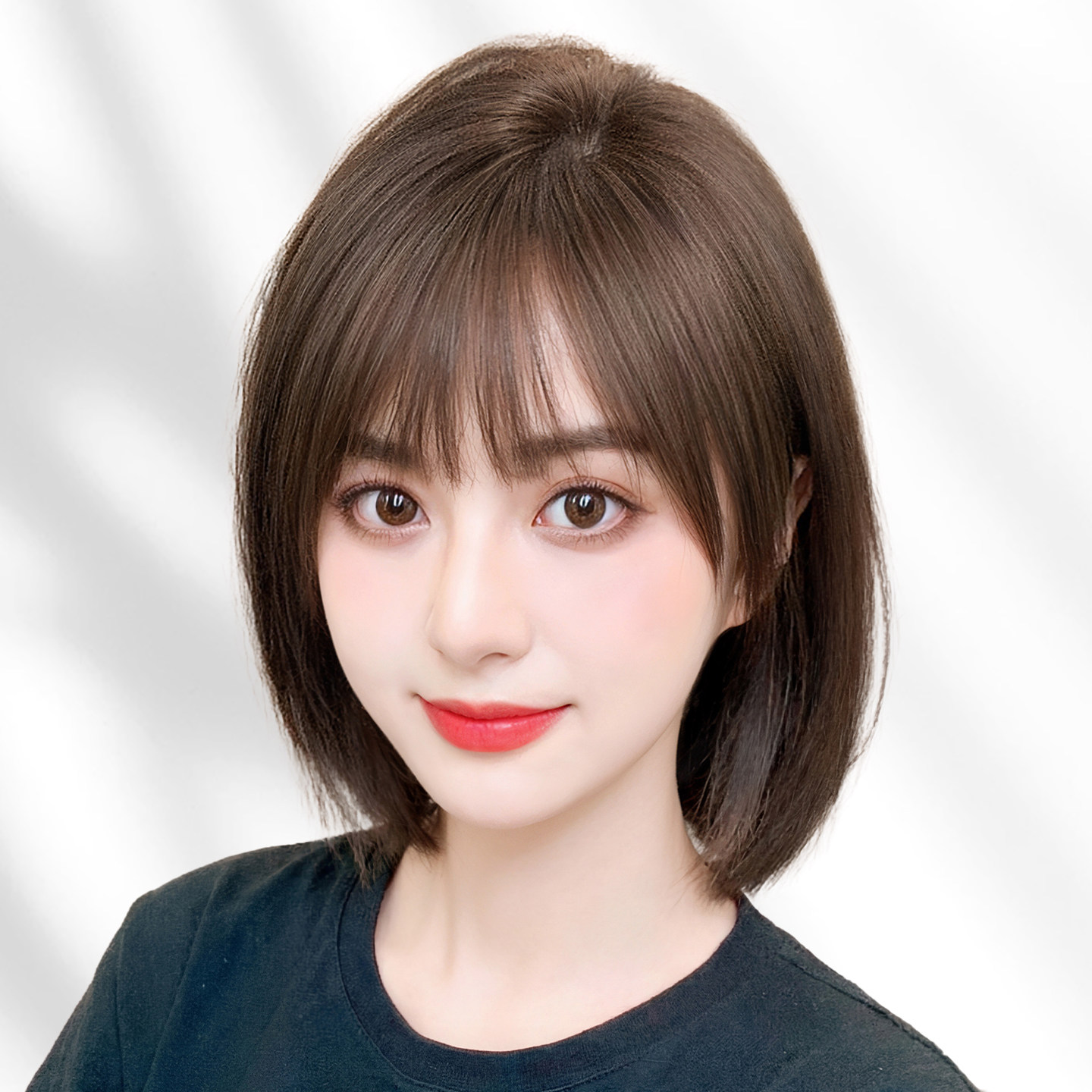 假发全头套女全真人发夏季薄款整顶假发套自然减龄蕾丝波波头短发