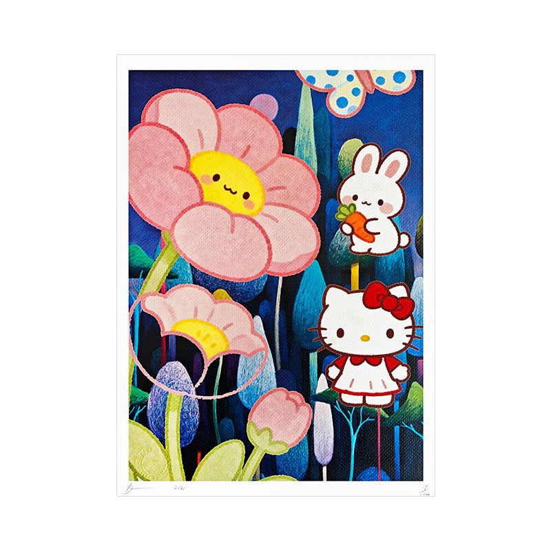 DeathNYC签名限量版画hellokitty潮流装饰画客厅卧室床头挂画