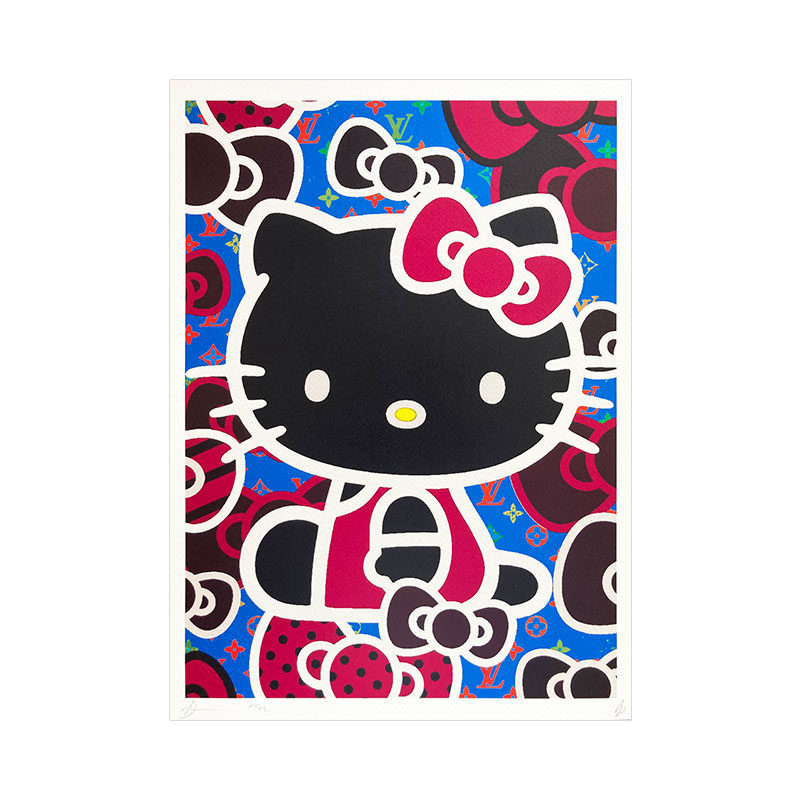 DeathNYC签名限量版画hellokitty潮流装饰画客厅卧室卡通挂画