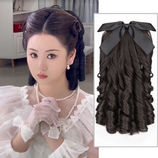 假发女仿真老上海复古旗袍发型金粉世家民国罗马卷长发假马尾辫子