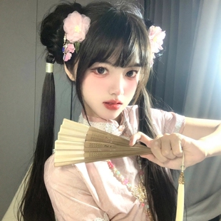 假发女霍秀秀环扣马尾lolita中长直发可扎cos全头套新中式带发包