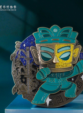 三星堆博物馆文创周边新款大立人金属磁吸磁贴装饰变脸面具冰箱贴