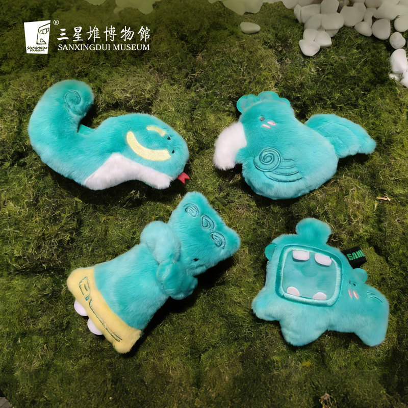 三星堆博物馆文创大立人青铜鸟蛇毛绒冰箱贴挂件堆堆纪念品伴手礼,节庆用品/礼品,文化创意冰箱贴,淘宝优惠券,粉丝福利购,淘宝优惠卷