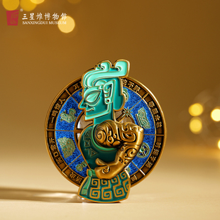 三星堆博物馆文创出手吧青铜人旋转冰箱贴磁吸旅游纪念品伴手礼物