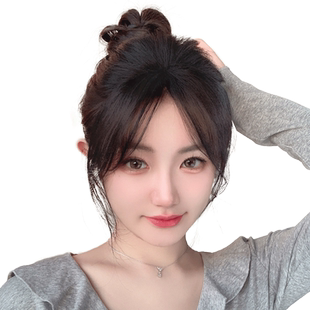 胎毛刘海中分发际线自然隐形前额八字刘海女真发假发片高颅顶神器