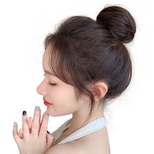 丸子头假发发圈女发束高颅顶假发包假发辫马尾花苞头盘发蓬松神器