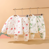 婴儿纯棉保暖内胆夹棉儿童睡衣 男女童棉衣棉裤 宝宝棉服套装 春秋装