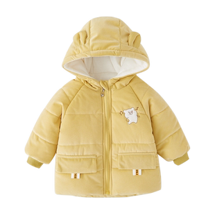 宝宝棉服冬季加绒加厚儿童棉袄保暖女童羽绒棉外出服男童冬装外套