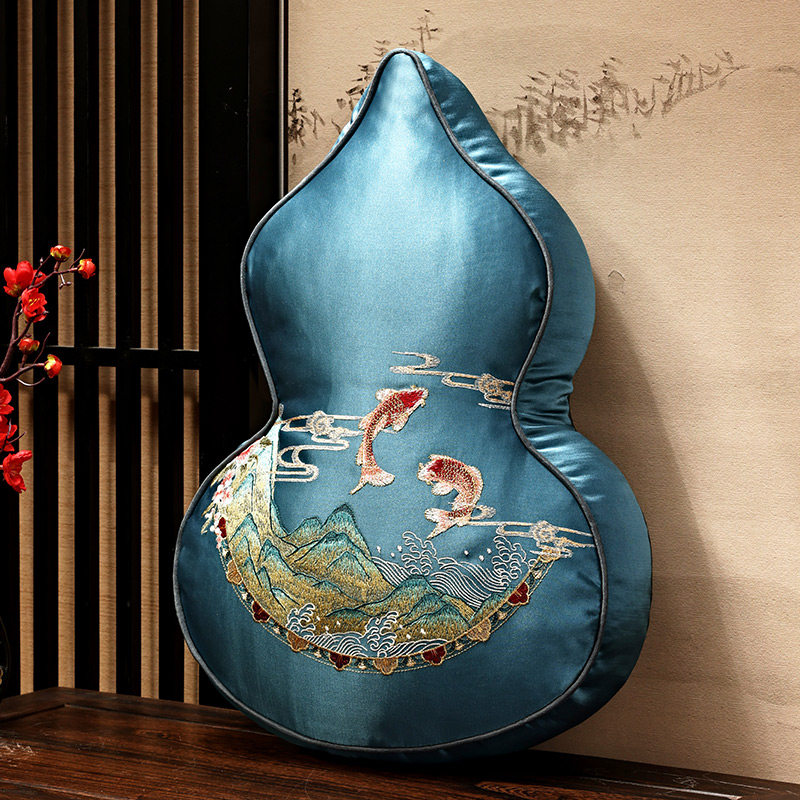 中国风抱枕沙发客厅高级感新中式异形葫芦枕刺绣靠枕床头靠背腰枕,居家布艺,靠垫/抱枕,淘宝优惠券,粉丝福利购,淘宝优惠卷