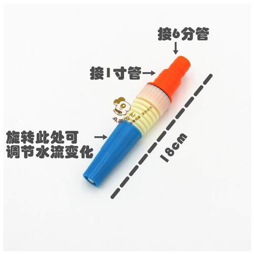 6分1寸水泵水管灌溉水枪可调节塑料花洒水柱