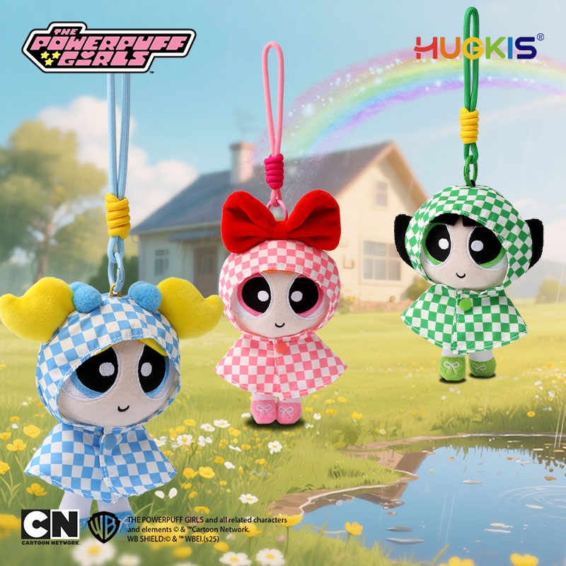 HUGKIS飞天小女警网格雨衣挂件