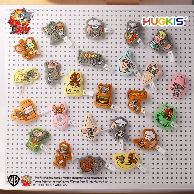 HUGKSI&times;猫和老鼠磁吸冰箱贴挂件卡通毛绒盲袋惊喜玩具盲盒送礼物