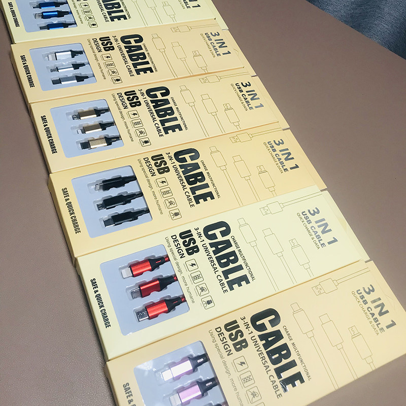 오래된 미국을 수출하세요  오리지널 99  3년 동안 지속됩니다  나에게 감사할 것이다  3-IN-1 데이터 케이블 휴대폰 고속 충전