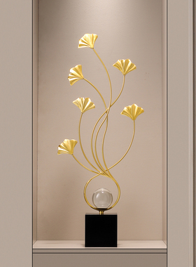 电视柜壁龛银杏叶摆件客厅装饰品