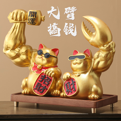 招财猫摆件高级感小众办公室装饰