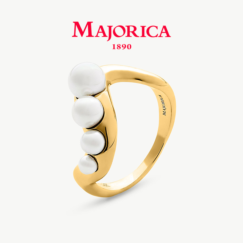 MAJORICA美娇丽佳手作珍珠戒指轻奢高级感设计食指戒尾戒女