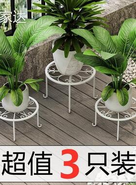 新款落地式单层铁艺矮花架子阳台客厅花盆架子约室外绿萝小花架