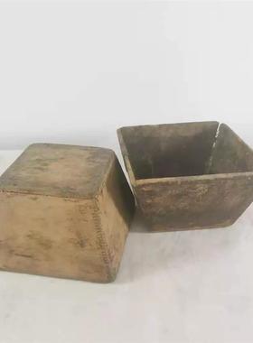 新款老物件老式米斗升粮食斗怀旧收藏杂项旧货农家院复古装饰