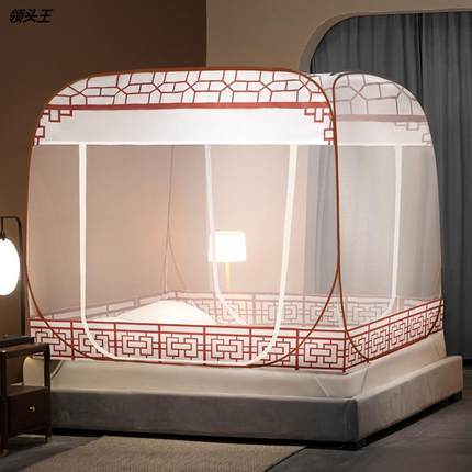 新款装蒙古包蚊帐家用无需支架可折叠防摔1.5米1.8床加厚加密
