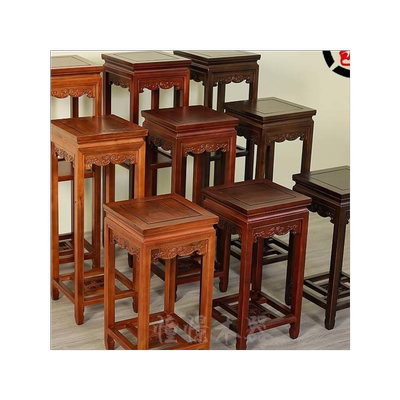 中式四方仿古物架子客厅室内绿萝实木花几简约榆木落地新花式置架