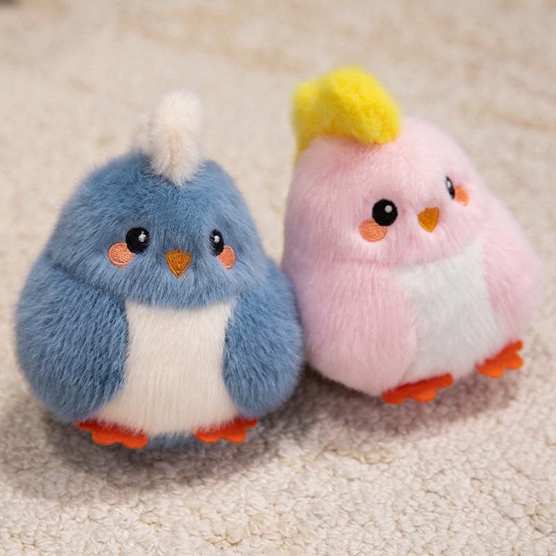 可爱INS风七色萌鸡毛绒玩具挂件创意小鸡卡通背包装饰活动伴手礼