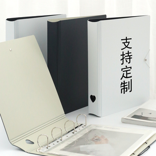 订制四孔活页文件夹a4纸打孔文件夹学生用4孔大容量试卷收纳盒资料册插页档案夹多层黑色办公分类快劳夹定制