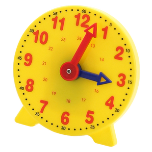 儿童专用学习钟表模型小学一年级二年级小学教具三针联动两针非联动数学模型钟表教师教材小学生学习认识时间