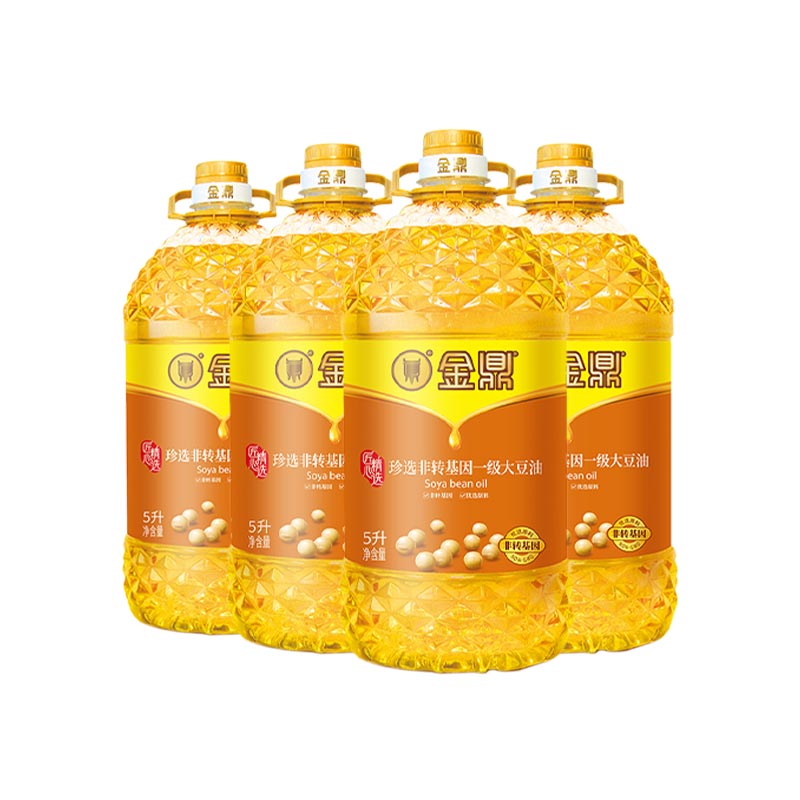 中储粮金鼎食用油非转基因珍选一级大豆油 5L*4瓶（整箱装） 粮油调味/速食/干货/烘焙 大豆油 原图主图