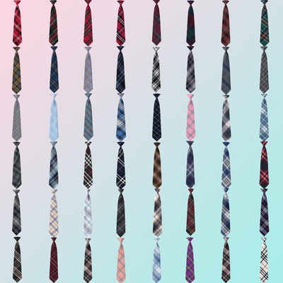 其它英伦学院风免打简易领带格子