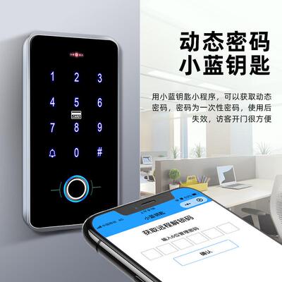 室外防水指纹门禁系统一体机电磁力锁插锁玻璃木铁门刷卡密码套装