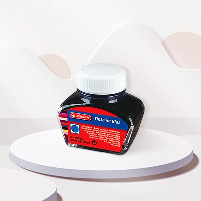 Pelikan百利金集团旗下Herlitz赫利兹墨水皇家蓝Royal Blue非碳素钢笔墨水30ml进口墨水速干教师学生练字通用