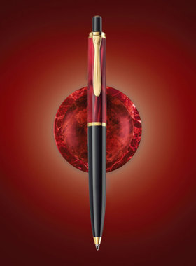 Pelikan百利金Classic传统K200红色大理石纹Red Marbled原子笔圆珠笔礼盒商务送礼刻字德国原装进口