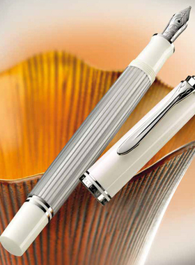 【新年礼物】Pelikan百利金Souveran帝王M405Sliver white银白色钢笔14K金尖活塞上墨正品商务送礼