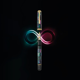 Pelikan百利金帝王限量版Souveran® M1000 Raden Black Infinity无极黑钢笔18K金双色笔尖墨水笔商务送礼