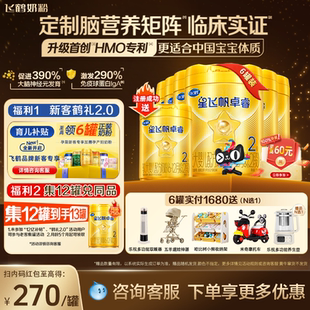 注册得大罐 6罐专利HMO乳铁蛋白幼儿奶粉 飞鹤星飞帆卓睿2段750g