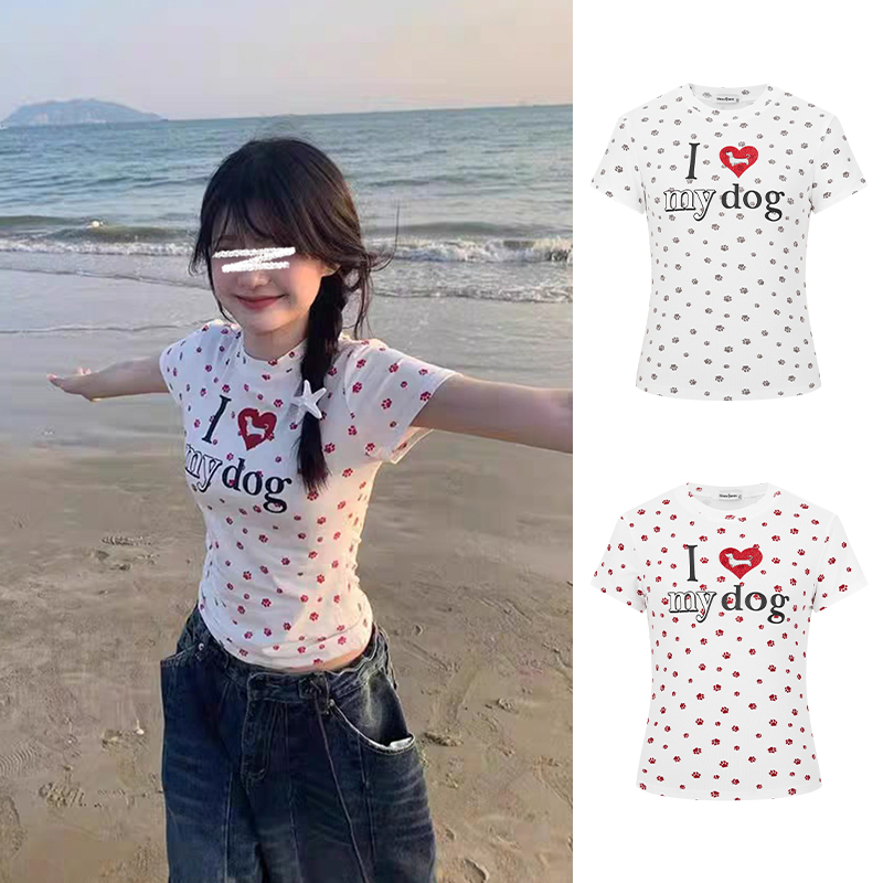 短袖女t恤2025新款夏薄款轻奢高级感设计感显瘦正肩修身白色上衣